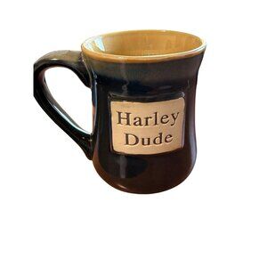Tumbleweed Pottery Harley Dude Mug Larger Size Blue Tan 5 In